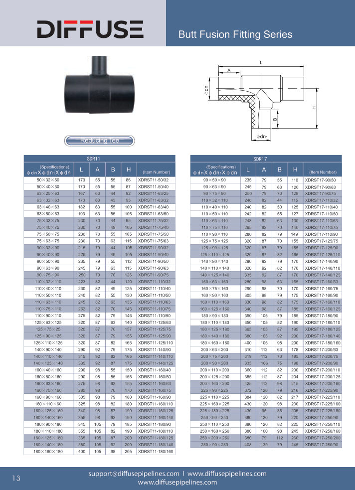 Butt Fusion Fitting Series from DIFFUSE catalog