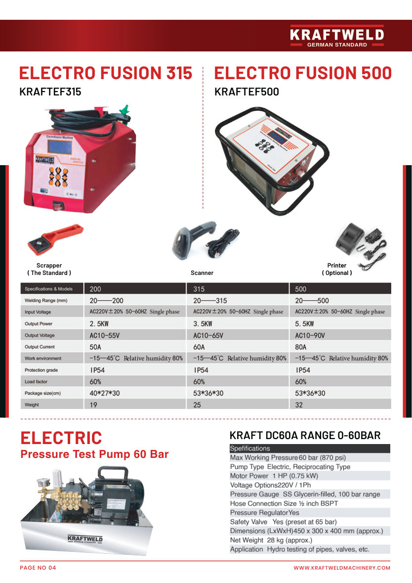 Electrofusion Welding Machines from KRAFTWELD catalog